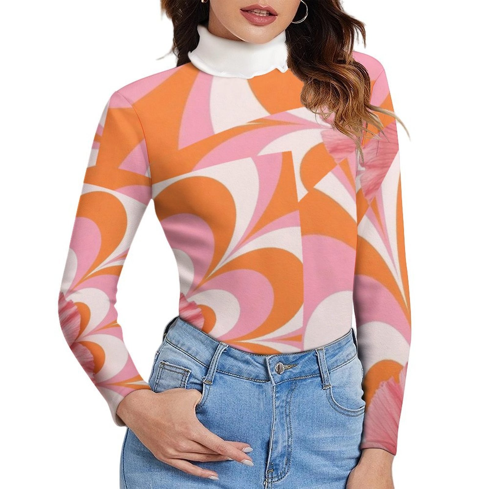 Geo Swirl Turtleneck