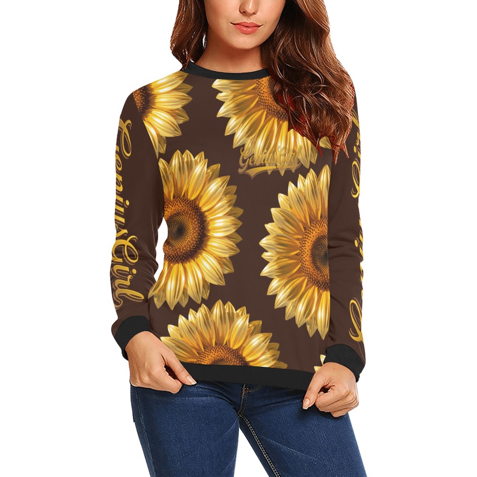 Gold Sunflower Crewneck Sweatshirt